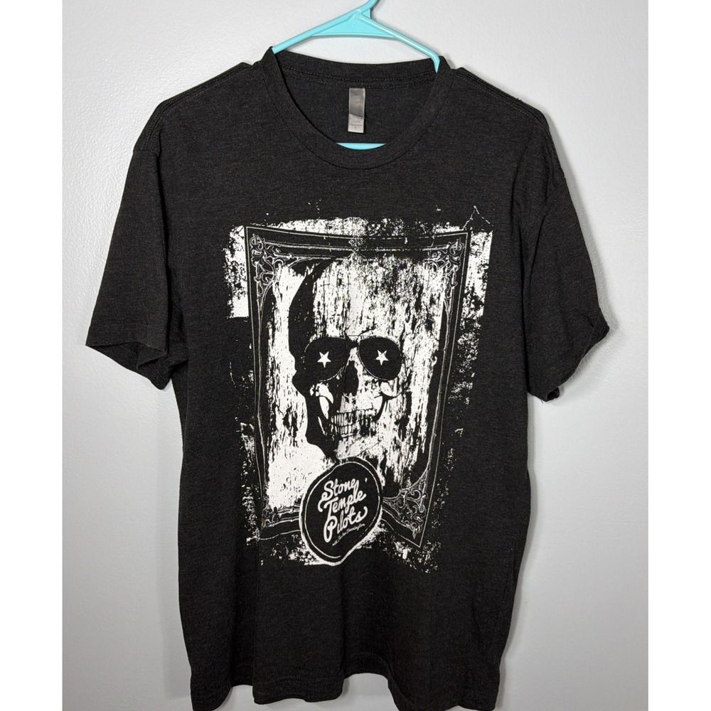 Rare Stone Temple Pilots Chester Bennington T-shirt STP #4 Skull Art Large Black